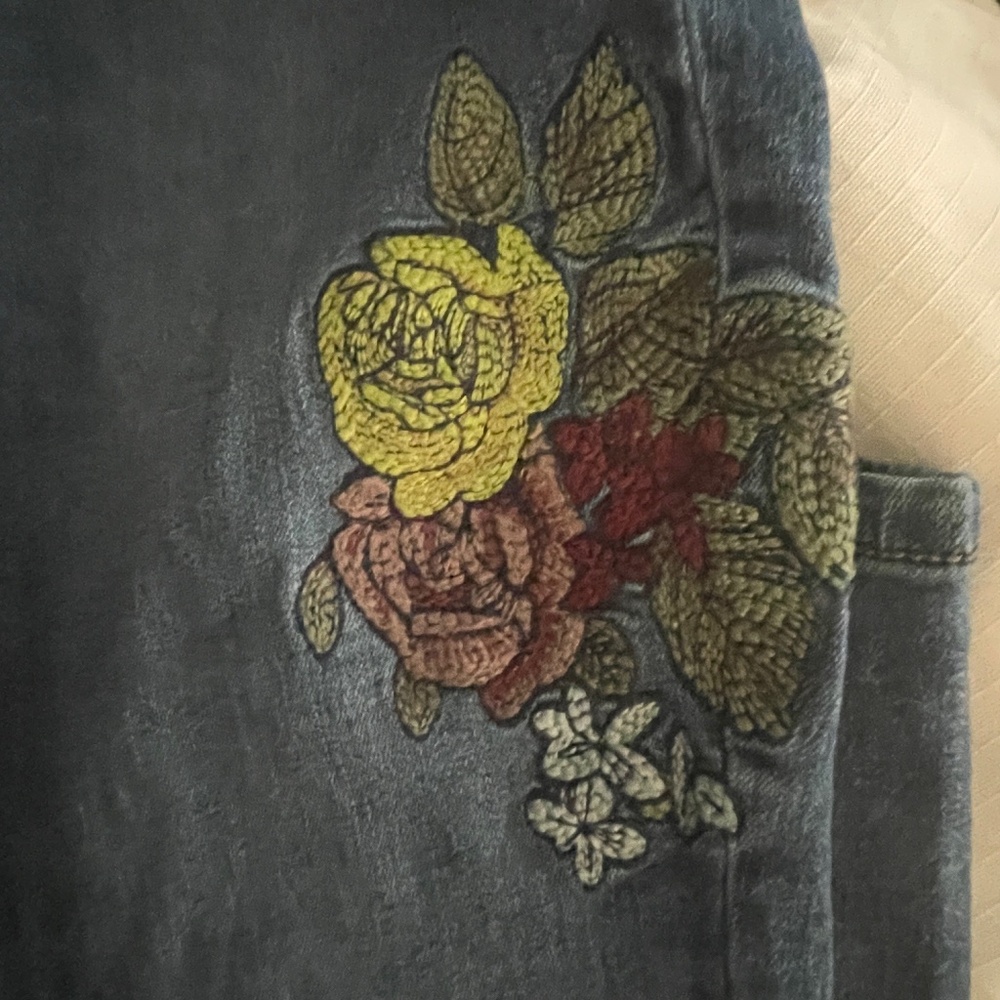 WORKSHOP REPUBLIC CLOTHING BOHO  Modern Fit Embroidered Denim Jeans SZ 6 - Picture 4 of 5
